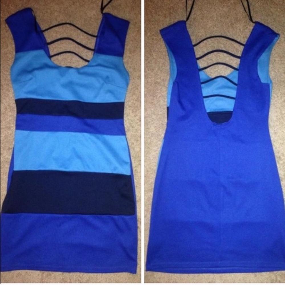 Blue bodycon dress